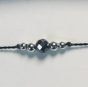 Bransoletka Diament Moissanit Certyfikat Białe Złoto 750 Jedwab