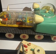 Stara zabawka statek Kosmiczny na kabel CCCP PRL Pudełko