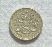 Wielka Brytania Anglia Królowa Elżbieta II GBP 1 funt pound 1983 KM# 933