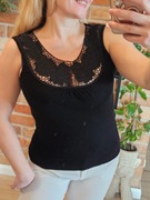 H&M bluzka koszulka t-shirt haft richelieu ażur r. S