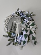 Wieniec wianek Bożonarodzeniowy świąteczny ozdoba renifer siedzący 