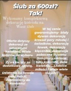 Dekoracje ślubne, dekorowanie kościoła, ślub dekorator flotystka