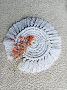 Podkładka pod kubek biała serwetka makrama Boho 