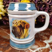 Solidny ładny porcelanowy kufel - Shar Pei - 0,6 L - Chodzież