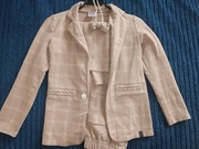 GARNITUR ZESTAW beżowa z muchą 128/134 + koszulka