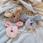 Futerkowe scrunchies z uszkami 