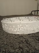 Taca metalowa biała