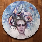 Obraz na płótnie FISHY 50x50 cm