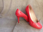 HOGL skórzane szpilki skóra naturalna 38,5 koralowe czerwone 5,5