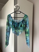 Zielono niebiesko bluzka top