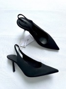 Stradivarius czarne czółenka szpilki klasyczne odkryta pięta NOWE 41