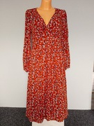 Bodyflirt Brązowa sukienka w kwiaty midi rozm.40