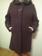 PŁASZCZ DAMSKI ZIMOWY Z KAPTUREM FIOLET 2XL 