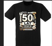Koszulka na 50 Urodziny Prezent dla Faceta na Oryginalnych Częściach M