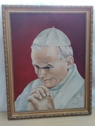 Obraz malowany popiersie Jana Pawła II