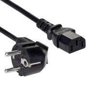 Czarny kabel zasilający do komputera 1.8m