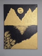 Obraz akrylowy ręcznie malowany na płótnie minimalistyczno nowoczesny