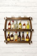 Półka drewniana beczka na alkohol barek ścienny loft rustykalna 80cm