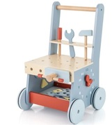 Drewniany chodzik dla dzieci z miejscem do przechowywania akcesoria