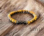 Bransoletka męska tygrysie oko, onyks - filar odwagi