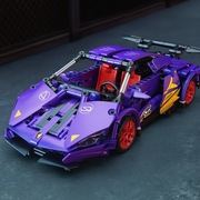 Fioletowy model Lamborghini Aventador 504 szt.Klocków z napędem pullback