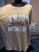 T-shirt top bluzka tunika oversize krótki rękaw napisy camel