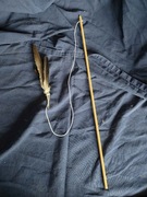 Wędka dla kota NATURALNE PIÓRA Rękodzieło - Behawioralna - Bez kleju!