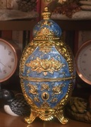 Kolekcjonerskie Carskie Jajko Faberge z błękitną emalią Paryż St.Petersburg