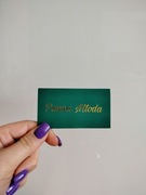 Winietki złote butelkowa zieleń Ślub wesele chrzest komunia 