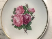 Miśnia biały talerz/patera, ręcznie malowane róże, CUDO