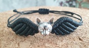 Bransoletka charms sfinks sphynx kot skrzydła hand made
