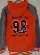 Pomarańczowo szara bluza z kapturem