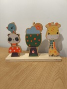 Ukladanka Fischer price drewniana montessori wieża sorter nawlekanie