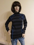 BERGANS damska szara bluzka w paski  100% merino wełna _ S