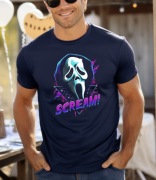 Koszulka granatowa męska nadruk scream - INK MASTER APPAREL 