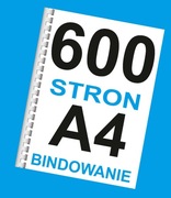 Książka druk A4 mono do 600 stron + bindowanie