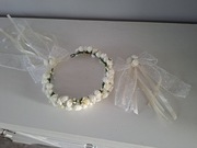 Komunia 2026 zestaw wianek na głowę komunijny plus osłonka na swiecę Nowy 