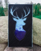 Jeleń Obraz String Art Rękodzieło 30x15cm