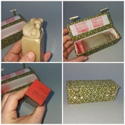 Stara chińska pieczęć pieczątka stempel kamienny bawół ex libris? vintage