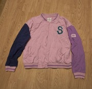 Różowa bluza bomberka napy zatrzaski ściągacze rozpinana bawełna streetwear