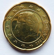 BELGIA 2001 20 CENTÓW UNC !!!!!!!!!!