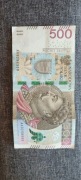 Banknot obiegowy 500 zł seria AA 