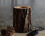 DĘBOWA Drewniana Lampa z pnia Lampka Nocna -- FAKŁY
