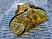 Popielniczka szklana miodowa vintage