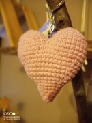 Breloczek szydełkowy serce 