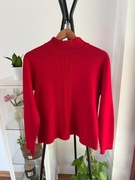 Czerwony golf 45% wełna wool żywa czerwień