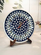 Talerz Zegar ścienny ceramiczny 27,5 cm ceramika Bolesławiec Z.C.B.