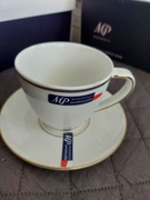 FILIŻANKI DO KAWY HERBATY MariaPaula Nova Ecru- 2szt z podstawkami