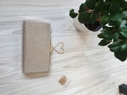 Kopertówka złota szampanowa brokatowa 