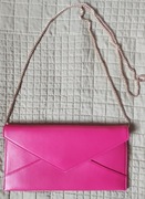 LK Bennett London skórzana torebka kopertówka różowa skóra naturalna róż